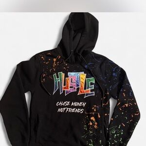 Vibrant Graphic Black Hoodie